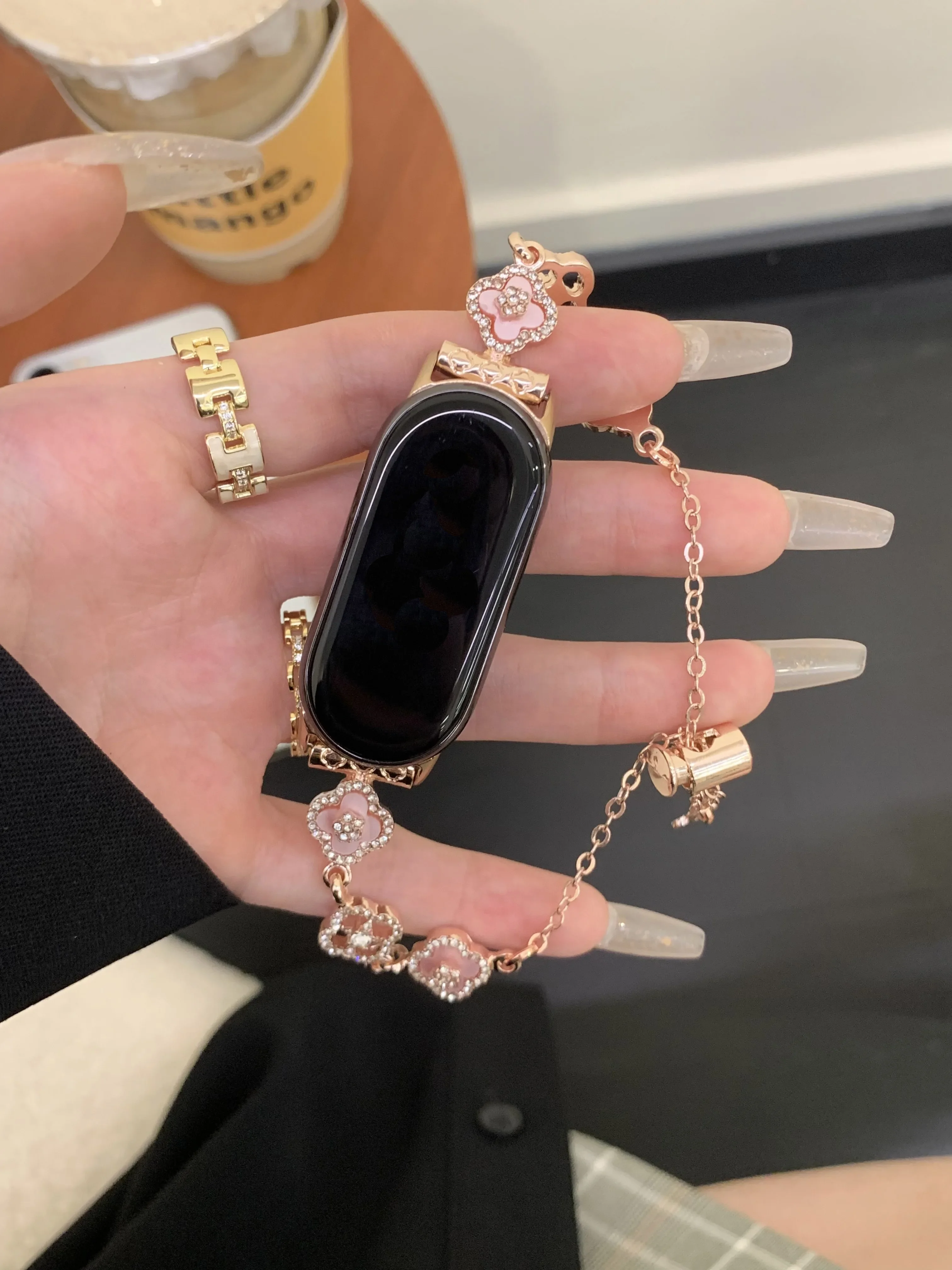 Bling four leaf clover metal For Xiaomi Band 9/8/NFC Xiaomi 8 9 strap