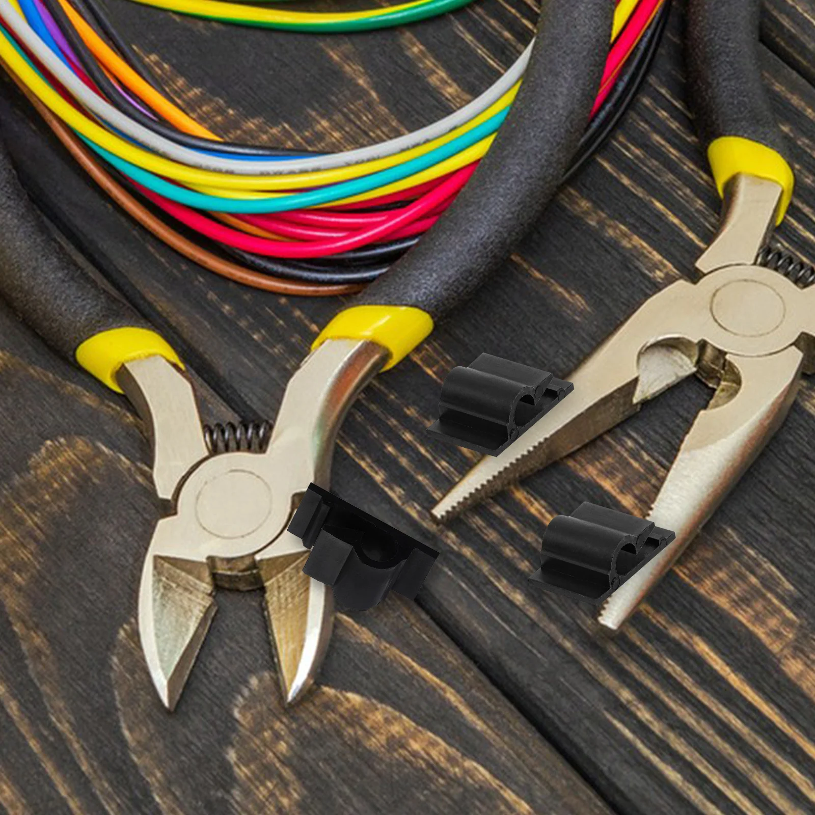 

100pcs Cable Clips Line Clamp Adhesive Cord Organizers For Wire Management Clip Mounting Fastener Self-Stick Tie Down Holder