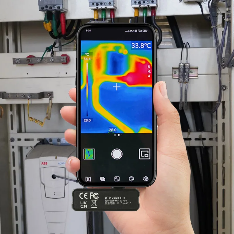 Imagem -05 - Uni-t Uti120 Câmera Térmica Infravermelha Infravermelha do Telefone Móvel Visão Noturna de Observação Handheld Temperatura Teste Circuito Pcb