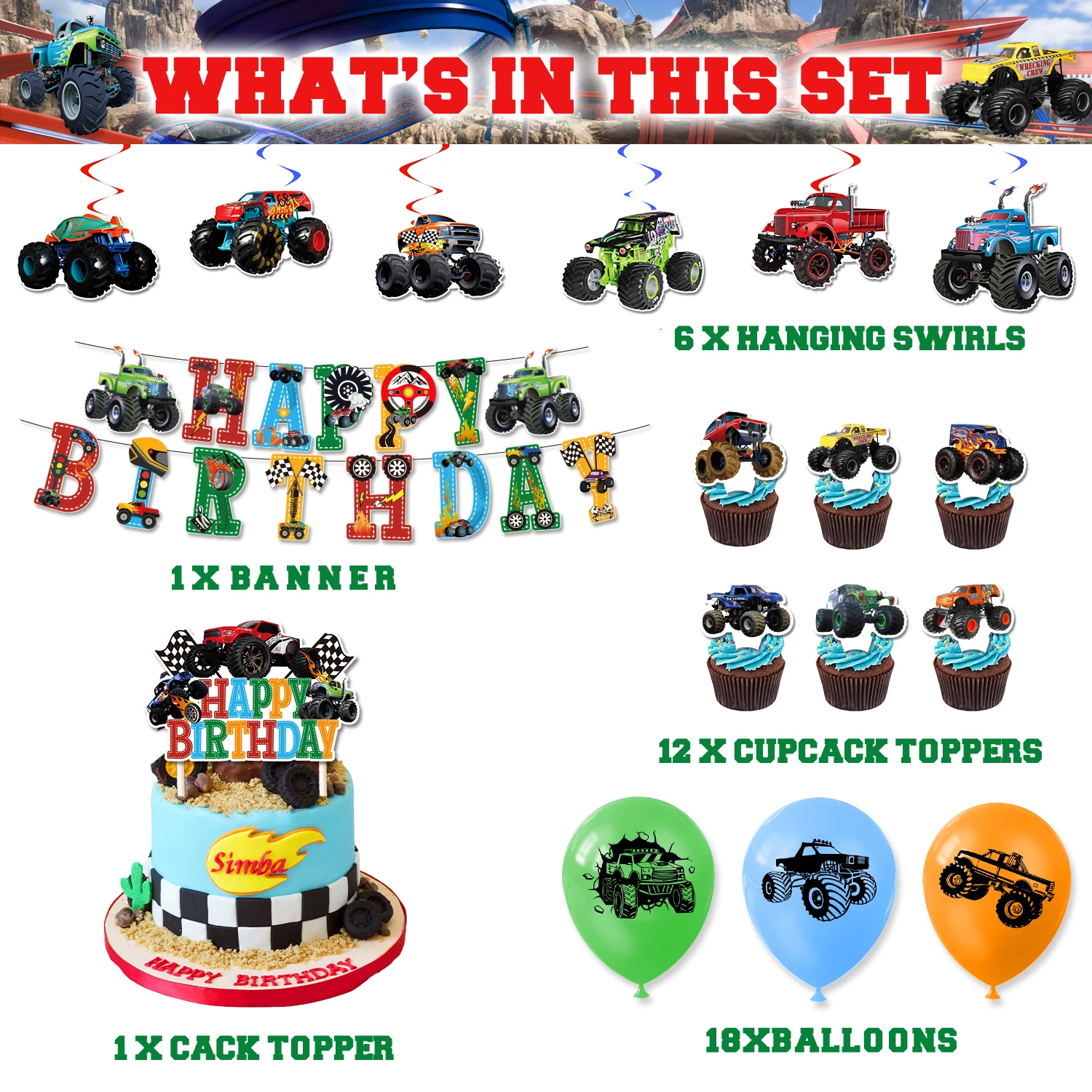 Blaze Monster Truck Auto Feestartikelen Cake Topper Gelukkige Verjaardag Super Vrachtwagens Auto Party Decoratie Suv Racer Jongens Speelgoed