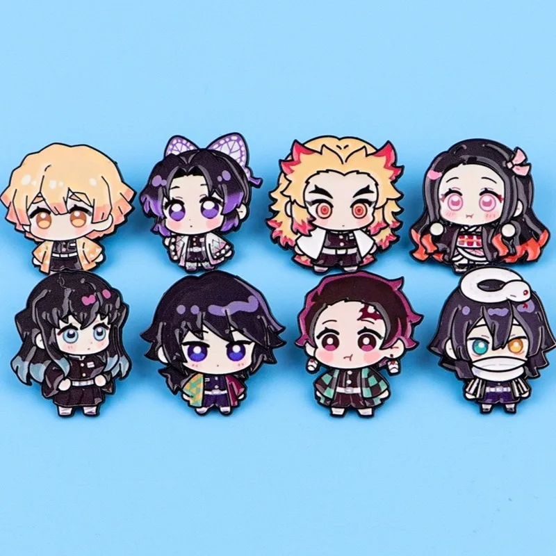 Anime Demon Slayer Brooch Cartoon Metal Badge Creative You Bean Charcoal Jiro Jewelry Medal Brooch Accessories
