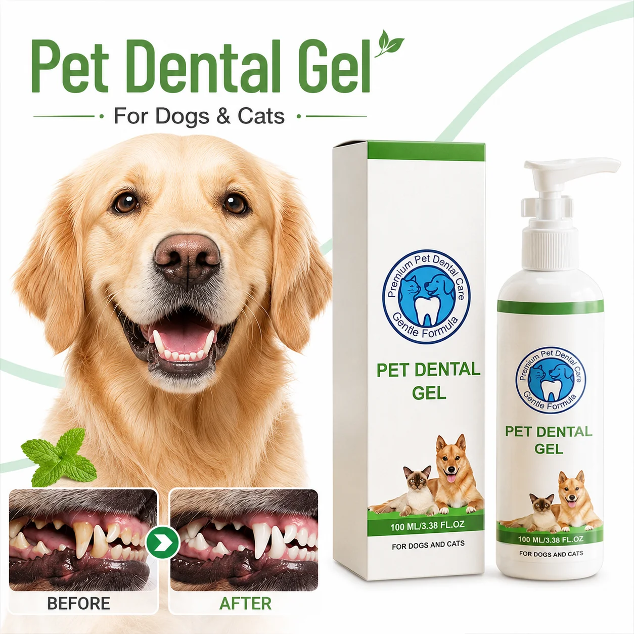 Pet Dental Gel Mouth Natural Plants Tartar Remover Cleaning Bad Smell Tongue Pet Accessories Dogs And Cats Oral Cleanse Foams