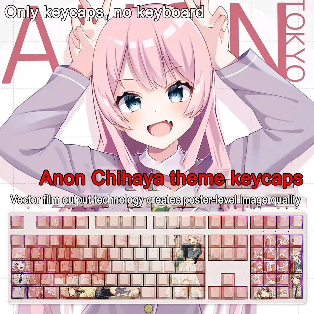 108 Keys/set Keycaps BanG Dream My go Keycap PBT Dye Sub Backlit Keycaps Cartoon Anime Gaming Key Caps For ANSI 61 87 104 108