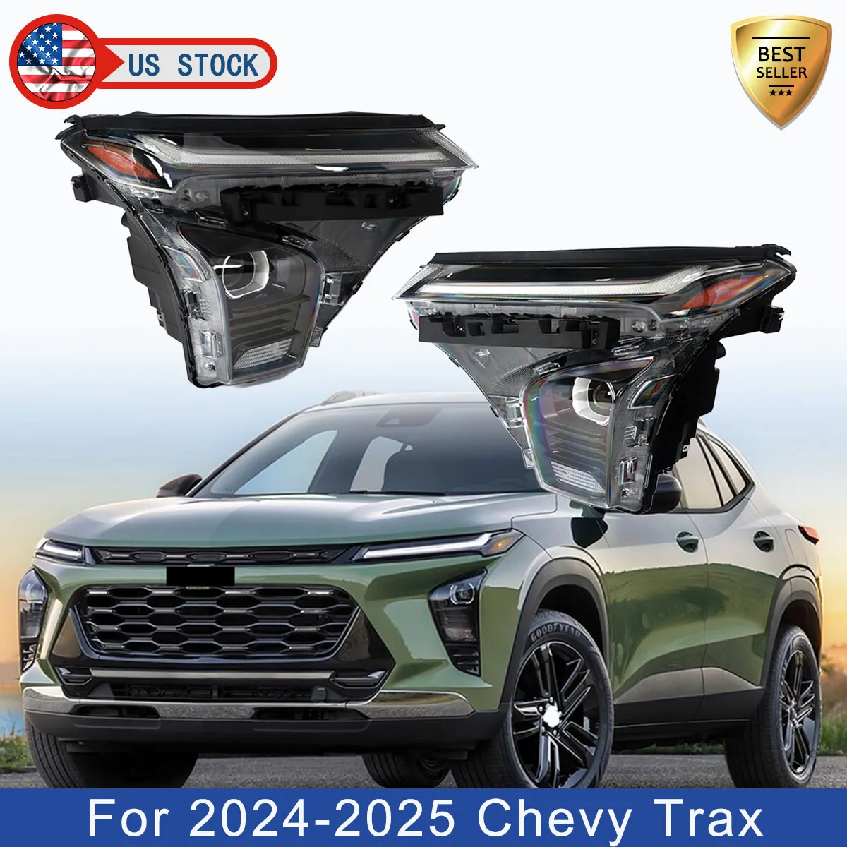 Front Headlight LED For Chevrolet Trax RS LT Sport 4-Door 2024 2025 LED DRL Projector Head Light Headlamps Left Right Selectable