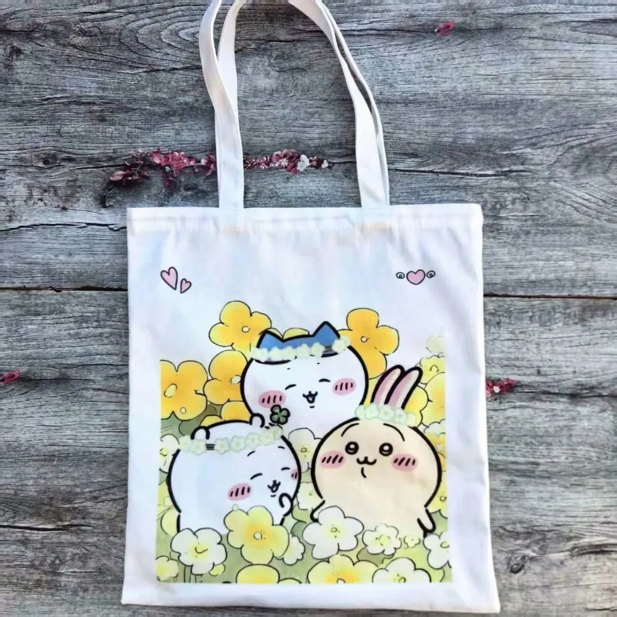 

New Large Capacity Canvas Bag Single Shoulder Bag No Zipper Style Cute and Fresh As A Gift in Stock