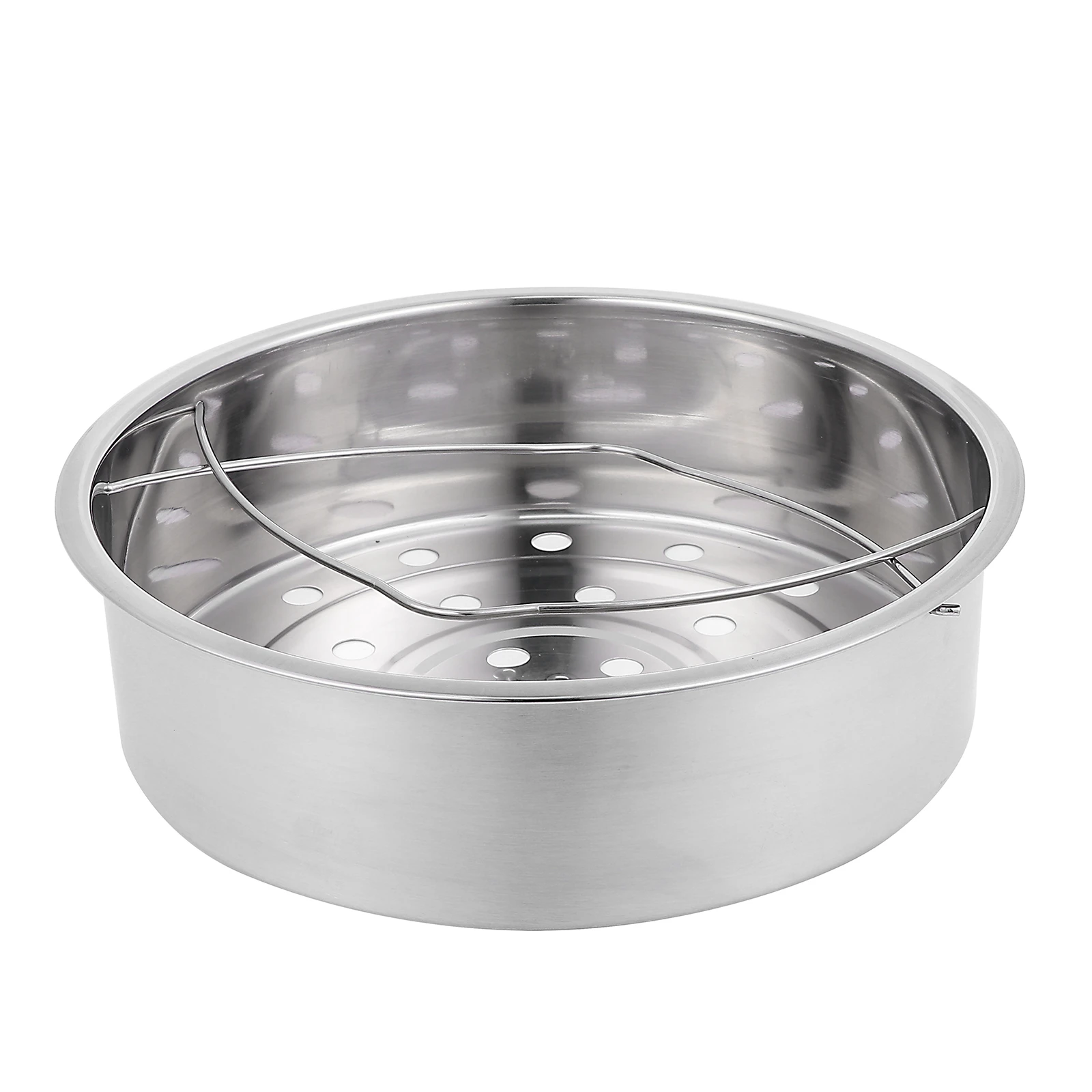 

Stainless Steel Basket Kitchen Supplies 304 Grade Practical Steam Rack Kitchen Supplies Round Holes Even Heat