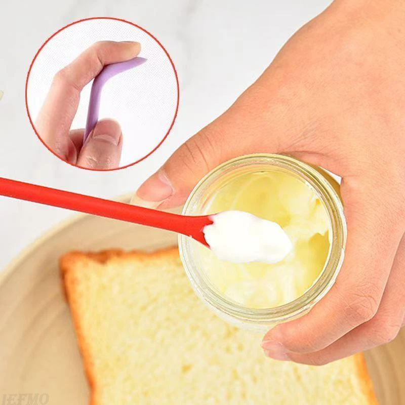 3 Pieces Flexible Silicone Scraper Set Mini Dual Head Spatula for Baking Easy Clean Kitchen Utensils for Bottle Jam Container view 3