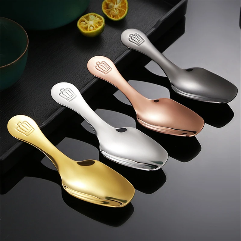 304 Stainless Steel Mini Teaspoon Tea Accessories Short Handle Ice Cream Dessert Scoop Tea Shovel Sugar Salt Spoon Kitchen Tools