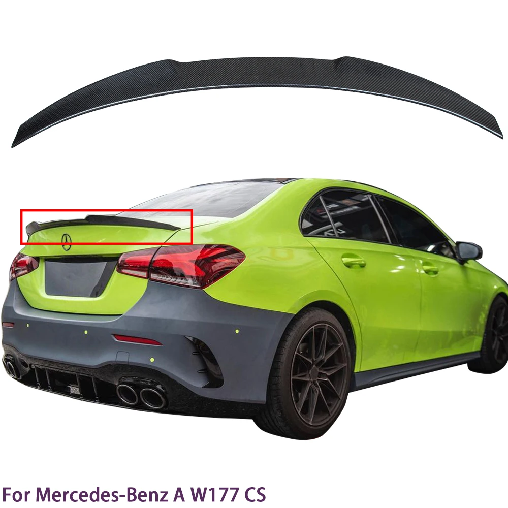 

For Mercedes-Benz A-Class W177 V177 Sedan CS Style Carbon Fiber Rear Spoiler Trunk Wing 2018-2023