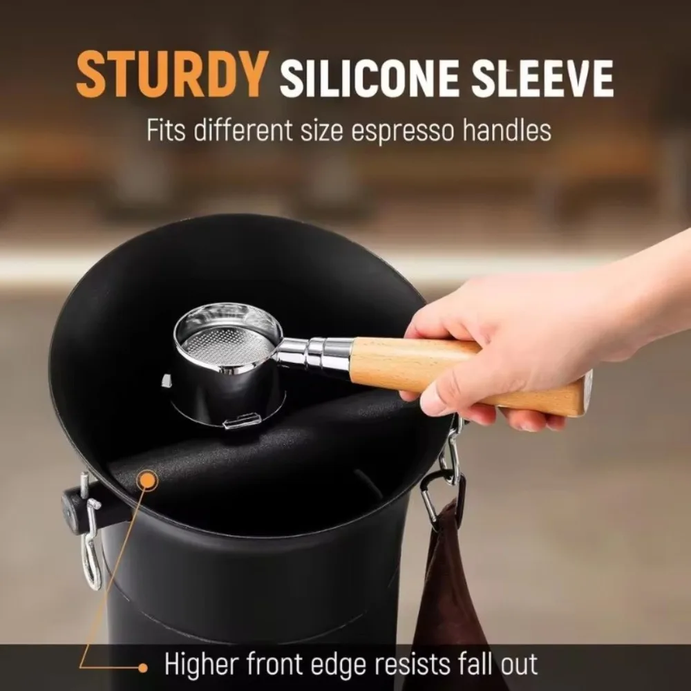 

Large Capacity Coffee Knock Box Detachable Removable Lid Coffee Crusher Container Vertical Easy To Clean Coffee Grounds Bucket