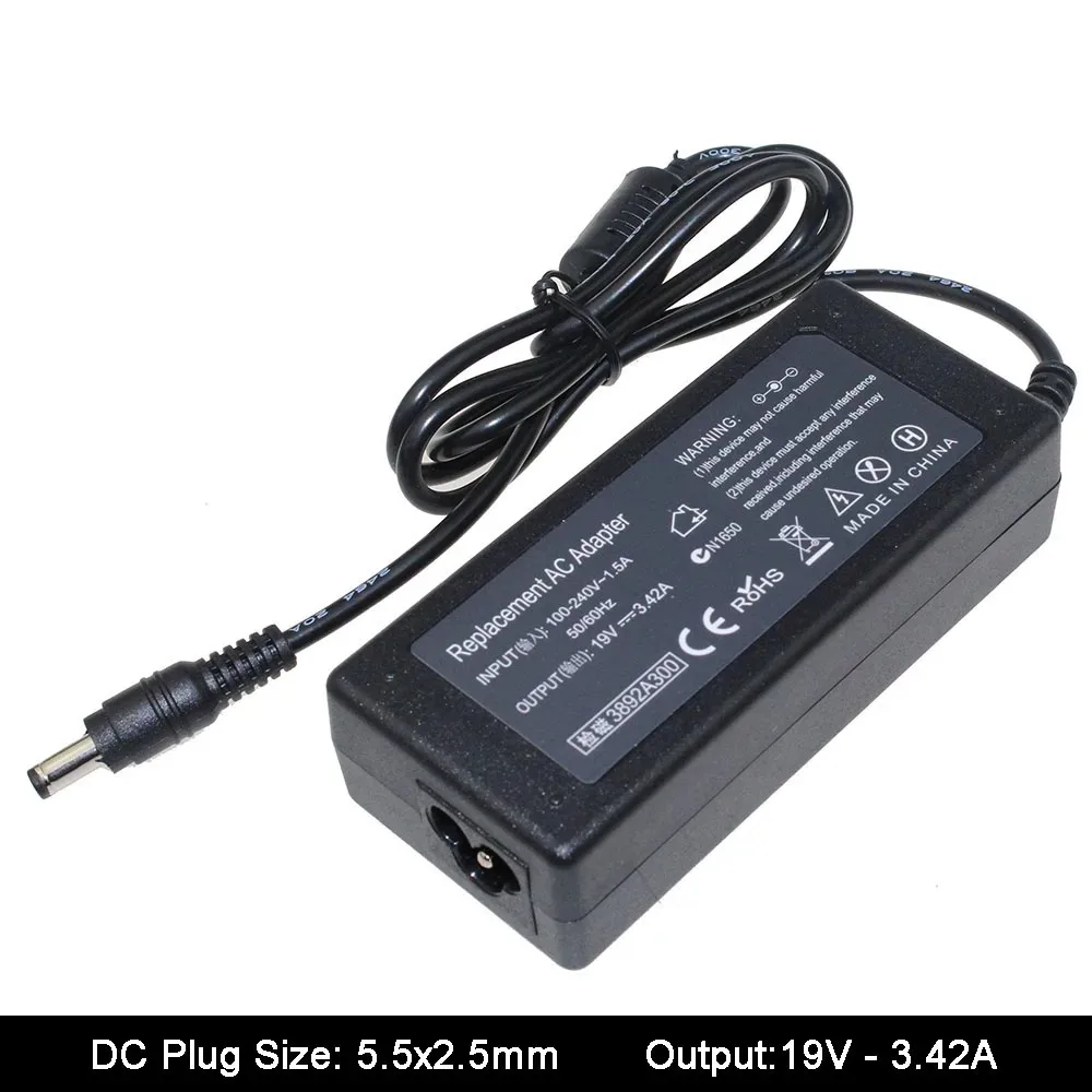 19V 3.42A 5.5*2.5mm Universal AC Power Adapter For Asus Toshiba F3 X55 A3 A8 F6 F8 F83CR X50 Z9 S1 ADP-65AW Laptop Charger