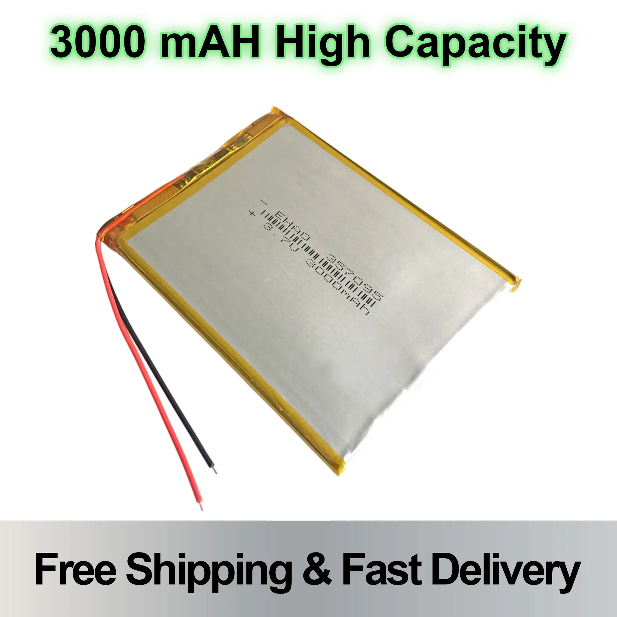 

High Capacity 3.7V 3000mAh Rechargeable Lipo Battery 407095 Replacement 357095 For 7" Tablet PC MP3 MP4