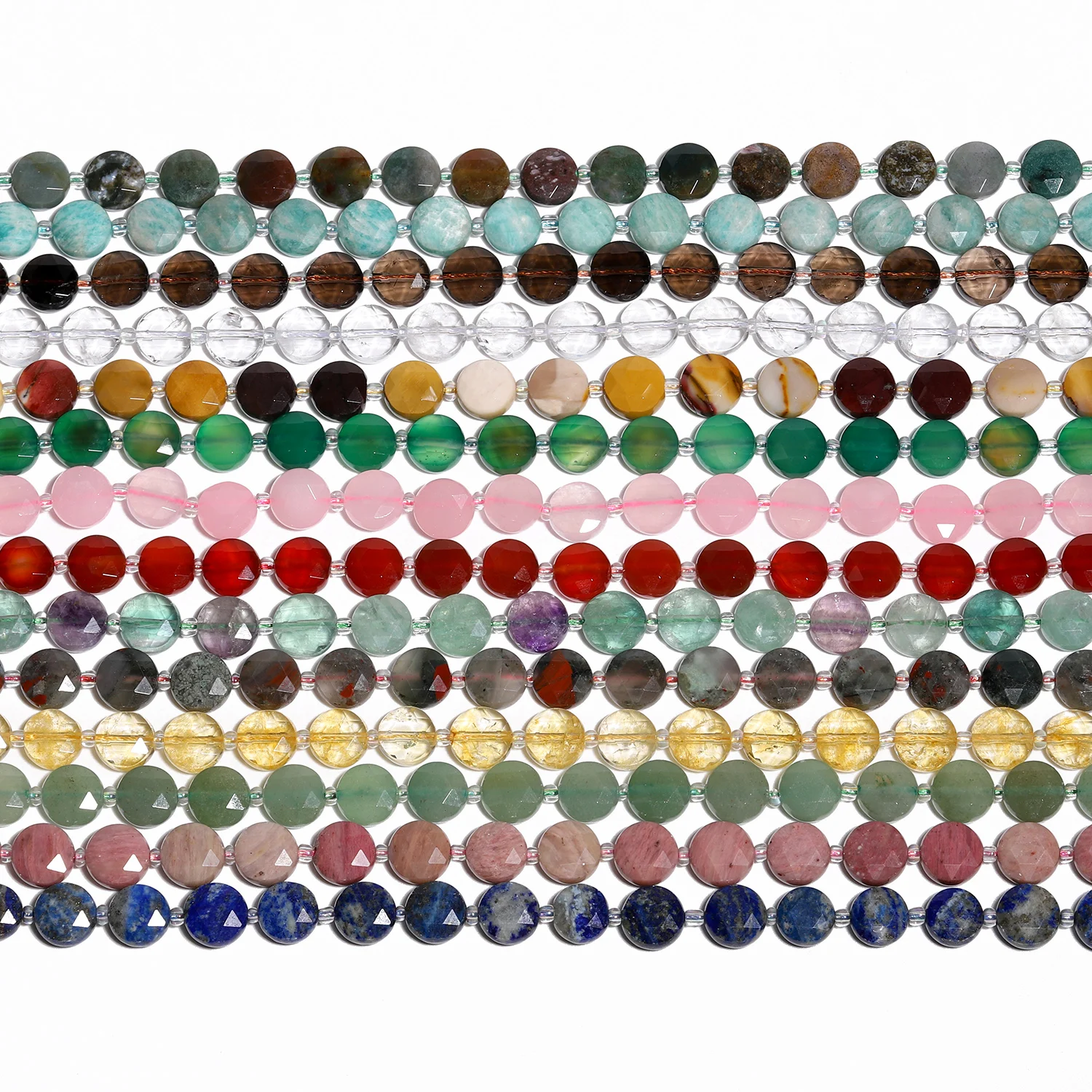 10mm AAA Faceted Coin Natural Stone India Agate Beads Rondelle Flat Round Spacer Beads For Jewelry Making DIY Charms Bracelets