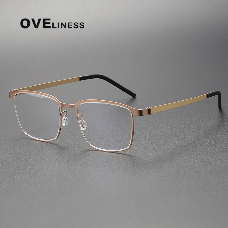 

Denmark Berlin Eyewear Prescription Eyeglasses Frame for Women Square Myopia Optical Super light pure Titanium Glasses Frame Men