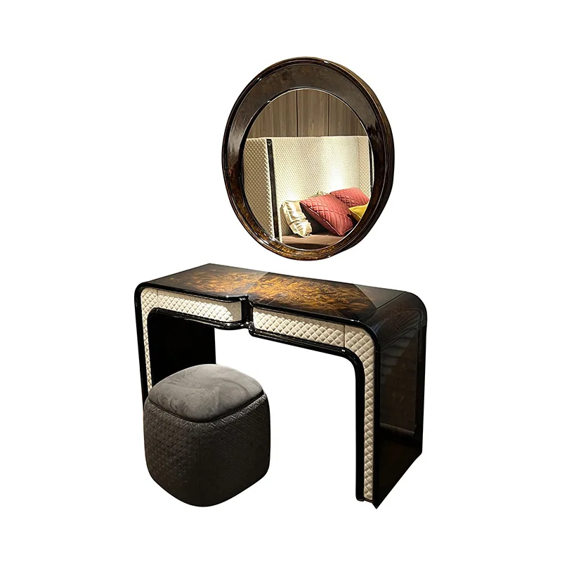 Light luxury solid wood dresser, partition cabinet with drawers, mirror dressing table, foyer locker