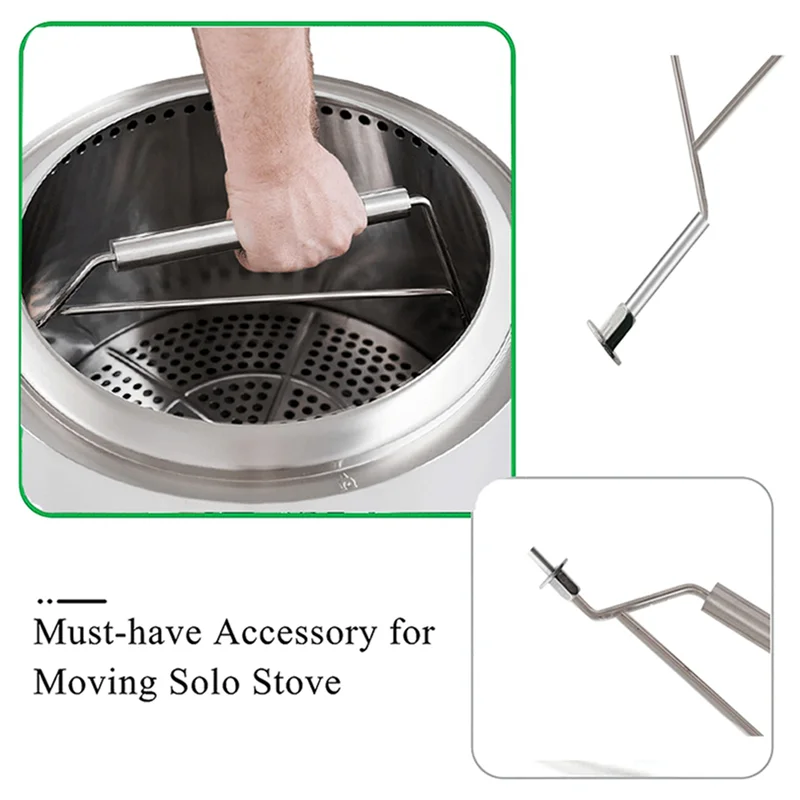 

ABGE-2X For Solo Stove Bonfire Fire Pit Handle Accessory Great Portable Camping Outdoor Fire Pit Tool For Camp Equipment
