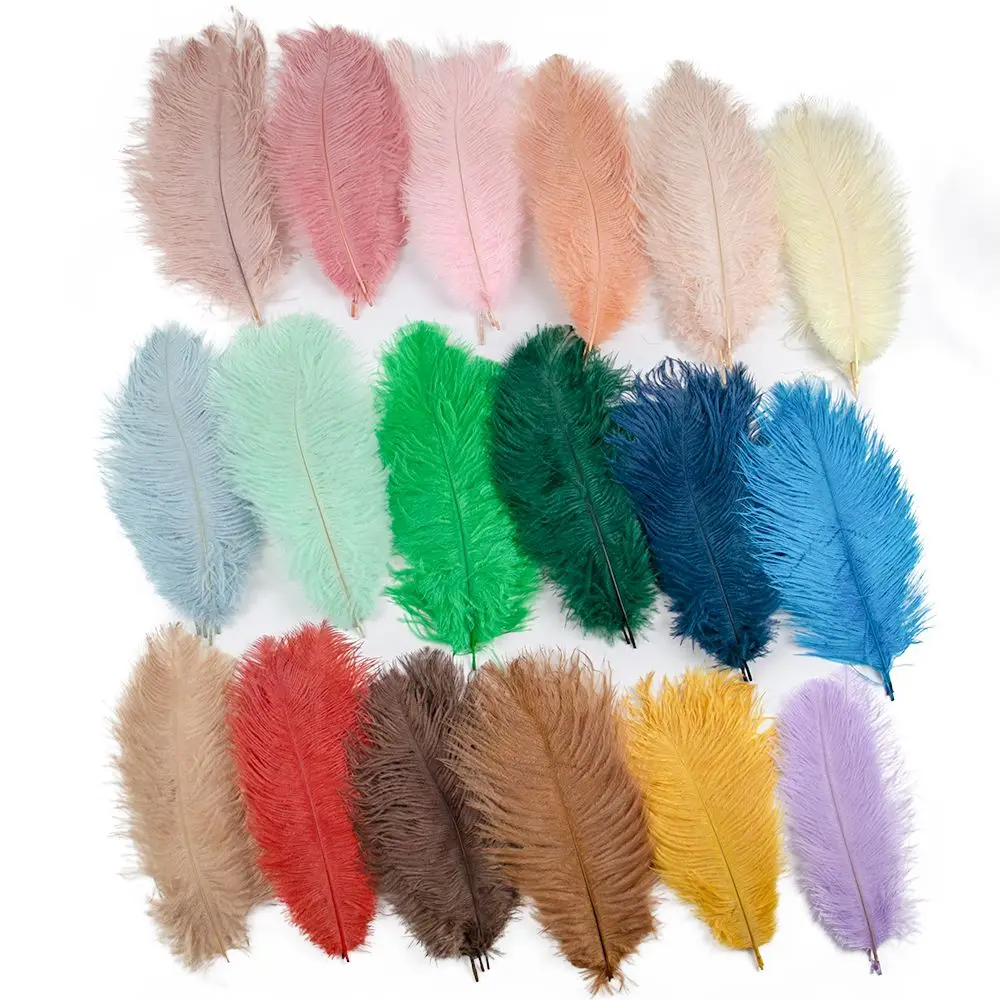 10 قطعة ريش النعام الأبيض الطبيعي لحفل زفاف ديكور المنزل DIY بها بنفسك ريشة الحرف الجدول المركزية ديكور 15-35 سنتيمتر طويلة
