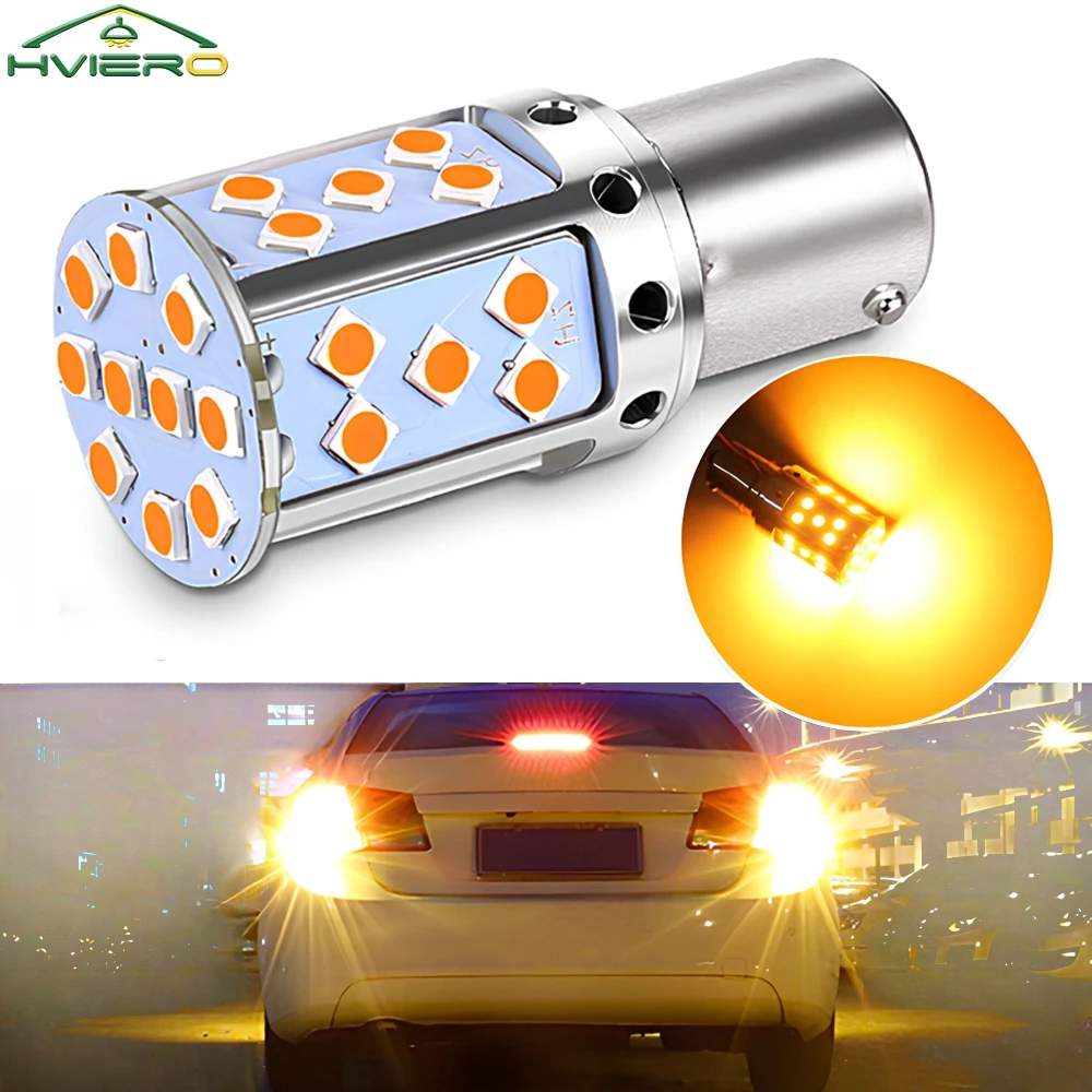 

Авто светодиодные фонари номерного знака постоянного тока 12 В 1156 BA15S P21W 3030 35SMD Лампа автомобильного указателя поворота Янтарно-белый Тормозное сверхяркое освещение