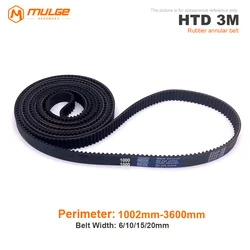 HTD 3M High-Quality Rubber Timing Belt Perimeter 1002/1014/1026mm-2460/3000/3600mm Width 6/10/15/20mm