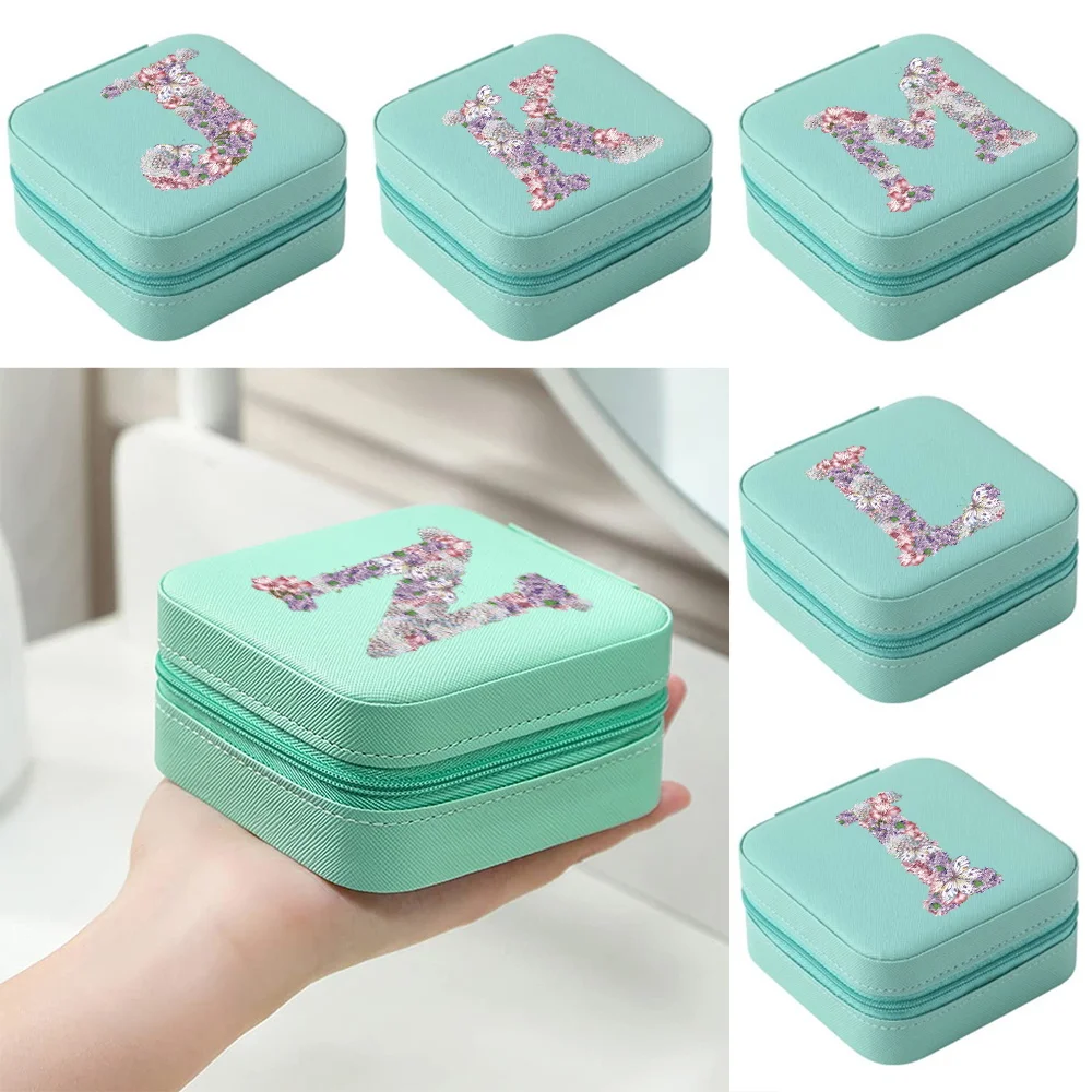 Travel Jewelry Case Boxes Portable Jewelry Box Leather Storage Joyeros Organizador De Joyas Rose Flowe Jewelry Organizer Display