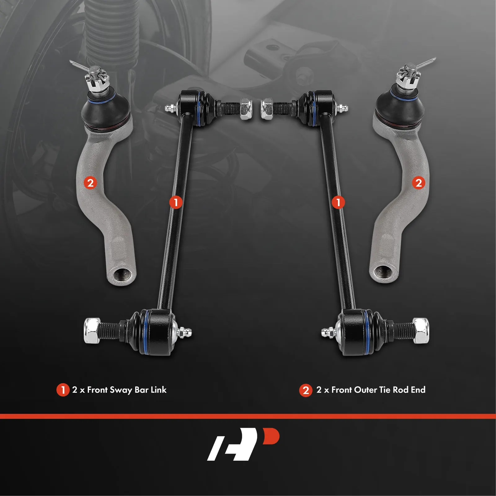 A-Premium 4x Front Sway Bar Link & Tie Rod End Kit for Honda Pilot 2009-2015 Acura MDX 2007-2013 ZDX 2010-2013