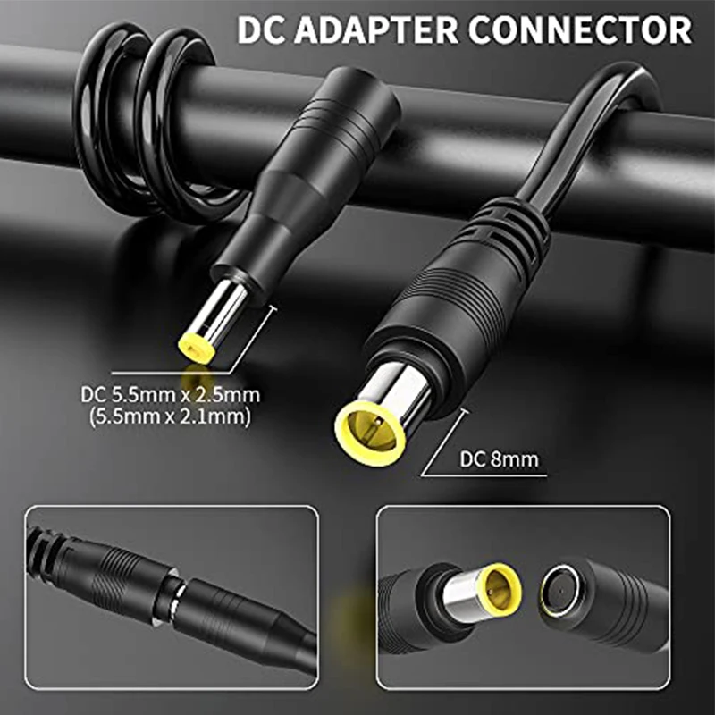 Pure copper 16AWG Solar Panel Connector to DC 8mm with DC 5525 Adapter Cable Wire PV Panel Battery Wiring Solar Extension Cable