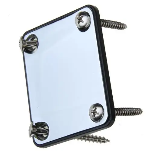Tooyful 1Pc Chrome Neck Plate/Mounting Screws Screws for Professional Brand Electric 4 Bolts Guitar Accessories