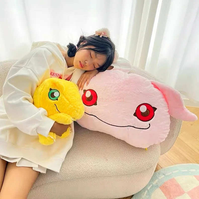 Digimon Adventure Agumon Koromon Flip Doll Schattig knuffel Kawaii Periferie Schattig bankkussen Kamerdecoratie Verjaardagscadeau