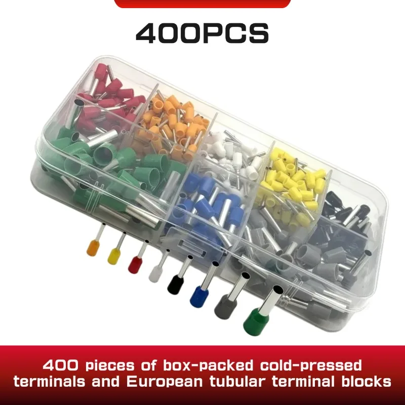 400PCS Double Wire Tubular Terminal TE0.5-6.0mm 250/320/900pcs Box Ferrule Insulated Crimping Terminal Connector Kit