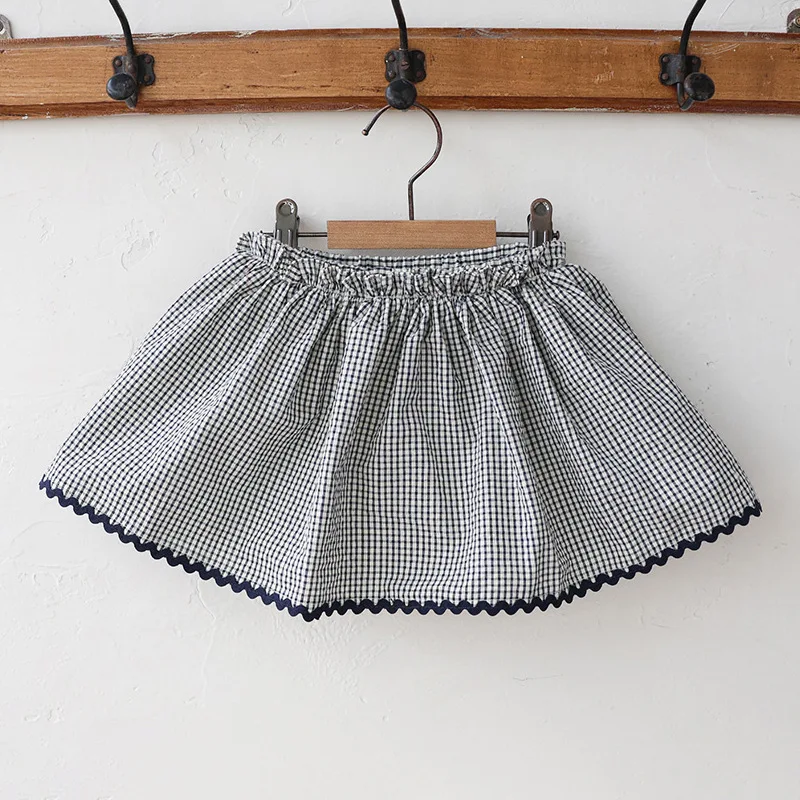 الأم الاطفال 2025 الصيف الكورية الجنوبية الأطفال طفلة الملابس القطن سيدة فحص زهرة الحرس الحرس تنورة عارية #6