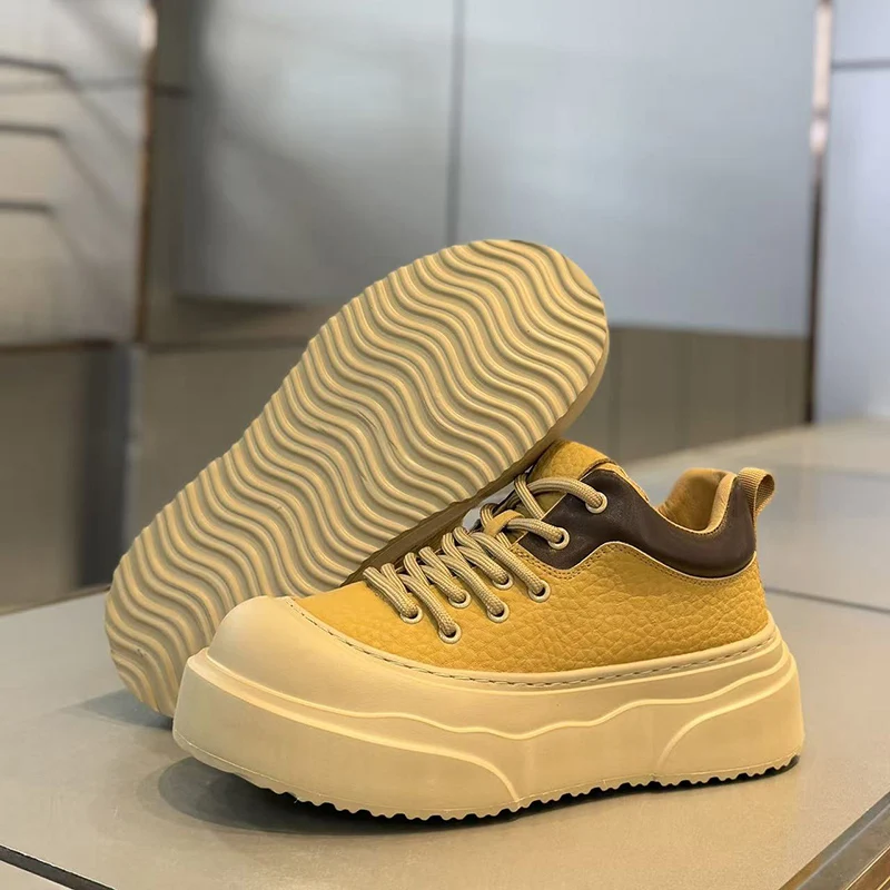 الخريف الرجال أحذية رياضية كاجوال منصة عالية أعلى سكيت أحذية مفلكنة أحذية رياضية للتنس الدانتيل يصل أحذية عالية الجودة في الهواء الطلق #1