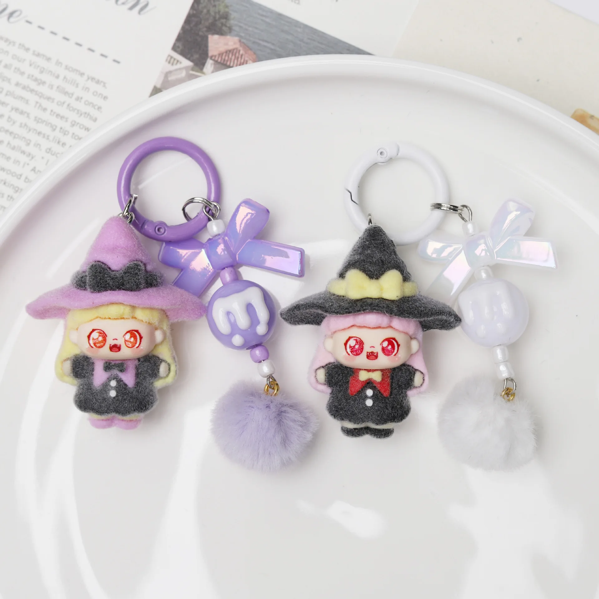

5-10PSC Popular Velvet Little Witch Sweetheart Charming Beaded Doll DIY Trend Toy Keychain/Bag Accessory Live-Stream Fashion Acc