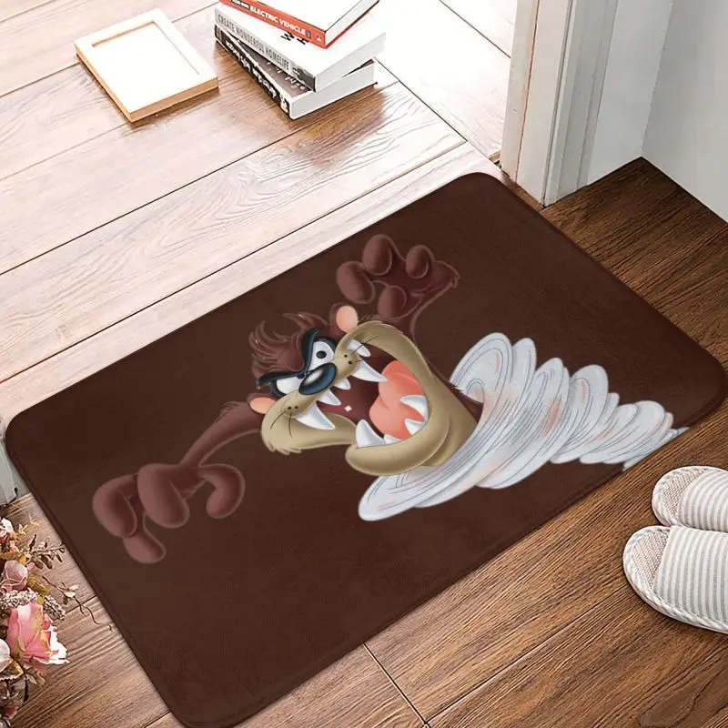 Tasmanian Devil Front Door Mat Anti-Slip Outdoor Quick Dry Taz Cartoon Comic Doormat Floor Bathroom Entrance Rug Carpet