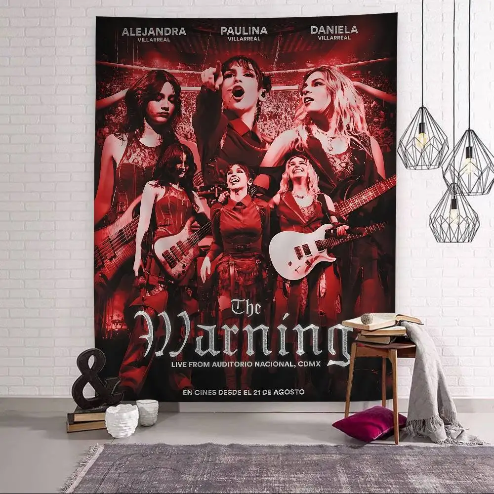 روك باند W-مخطط تحذير نسيج الفن الخيال العلمي غرفة ديكور المنزل رخيصة الهبي الجدار الشنق #3