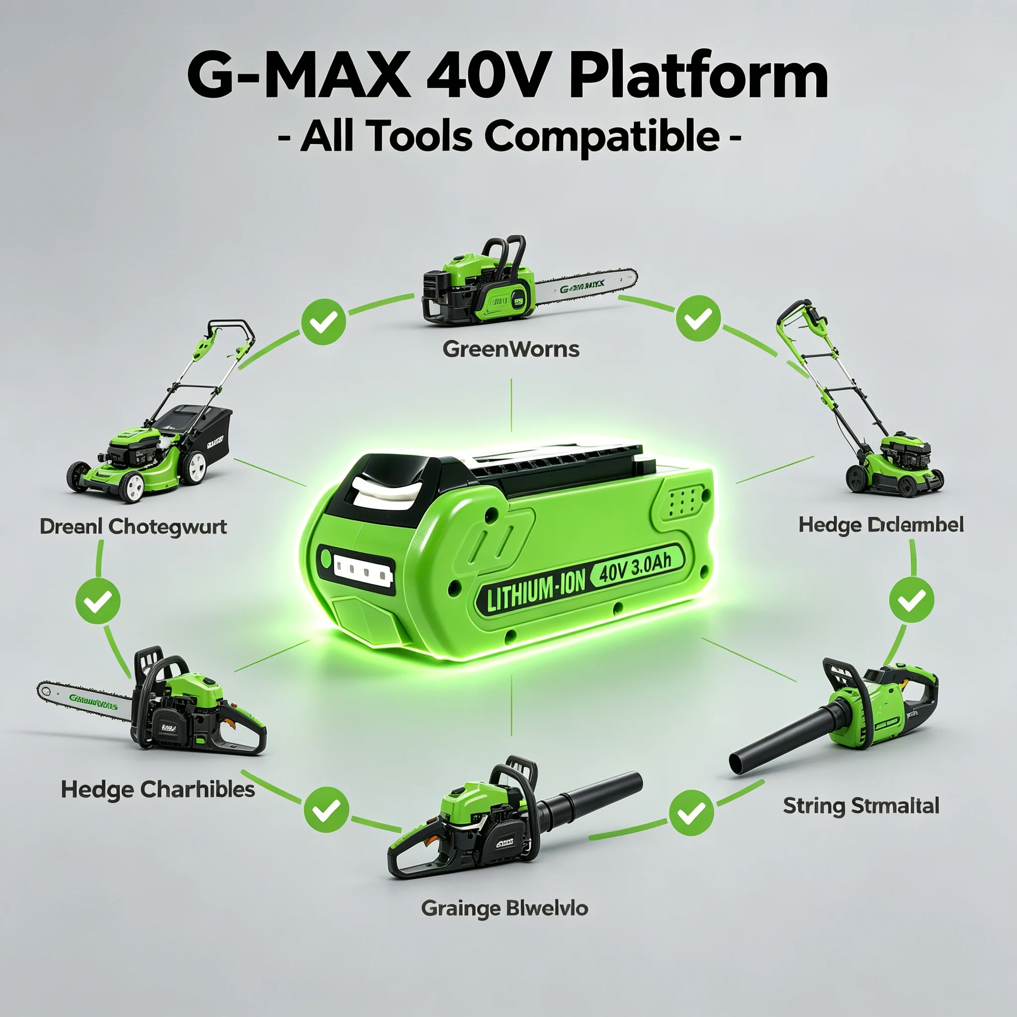 40V 18650 Rechargeable Battery 3000MAh for GreenWorks 29462 29472 29282 for G-MAX GMAX Lawn Mower Power Tools Battery