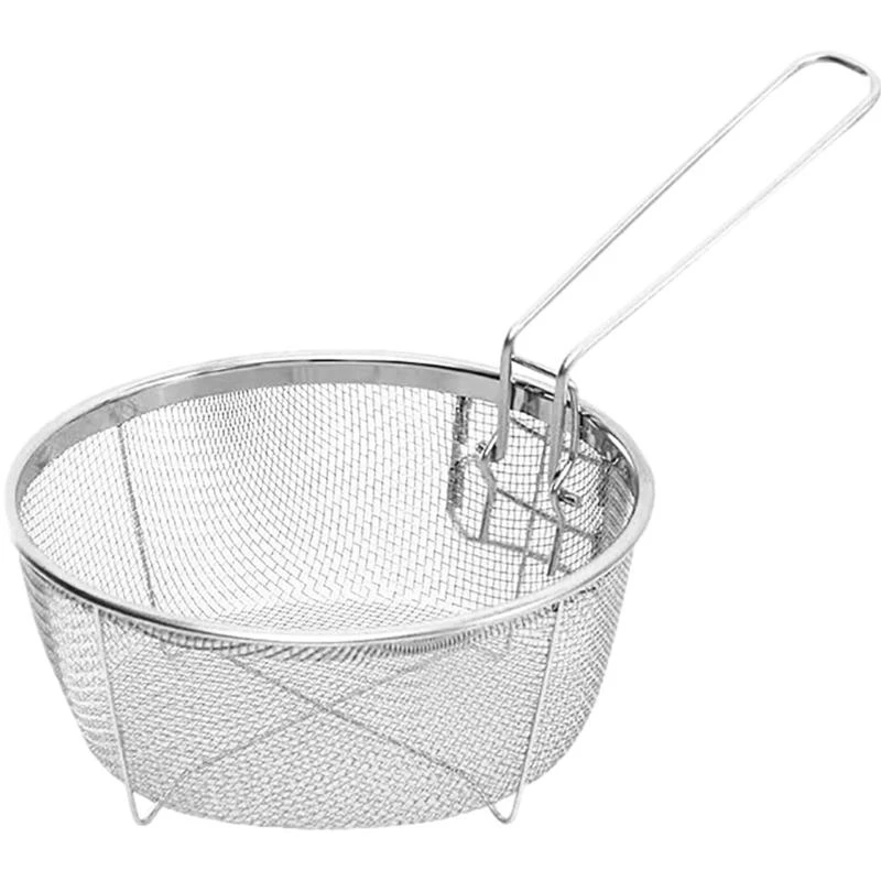 96GF Strainers Basket Stainless Steel Texture Deep Cooking Tool for Frieds Fish