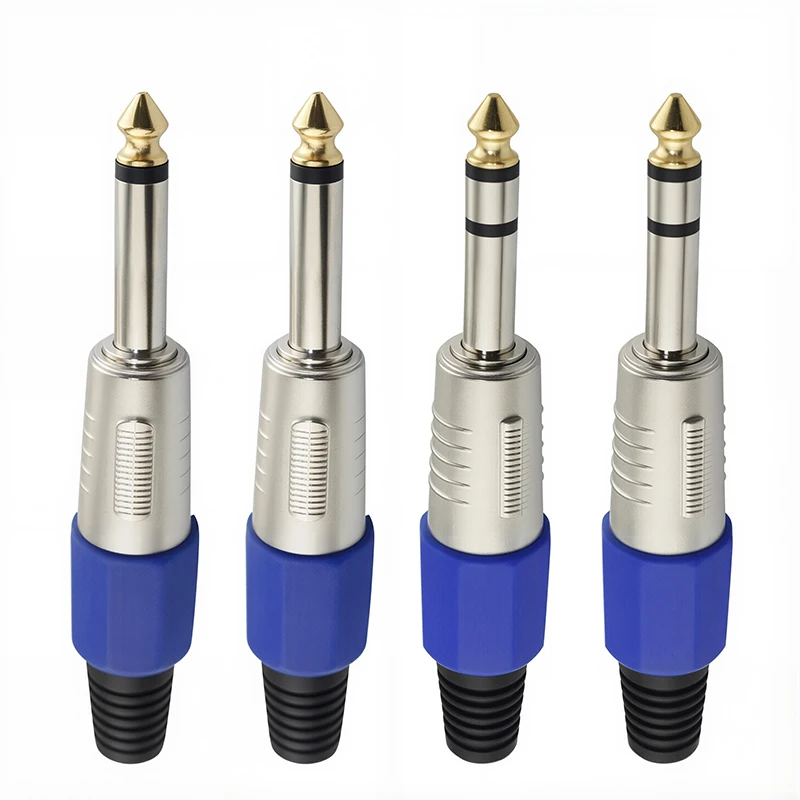 Amplifier Microphone 2/3Pole  6.35mm Mono Stereo Solder Type Connector Audio Plug