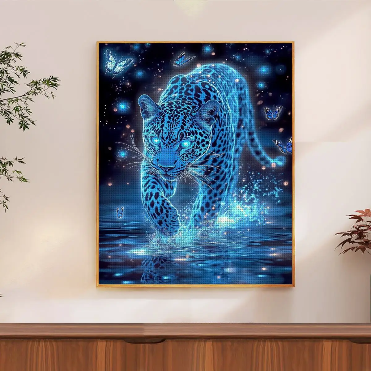 1 Stück 40X50CM/15,74*19,7 Zoll Leopardenmuster Kreuzstich-Set DIY-Set 11CT/14CT DIY-Stickset DIY-Kreuzstich-Set – Detail 1