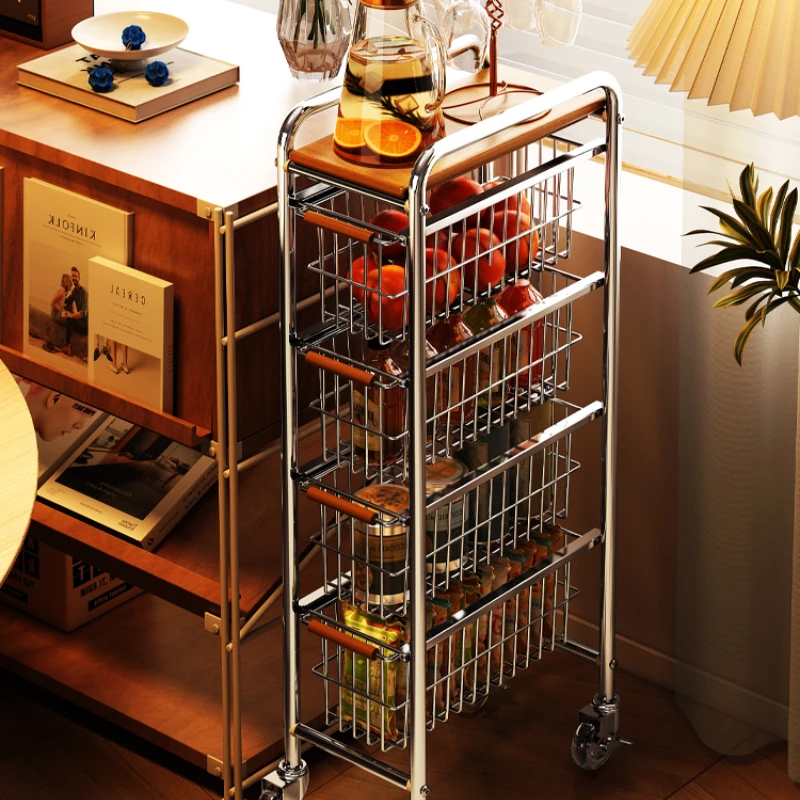 

Medieval crevice trolley floor rack living room snack storage rack extremely narrow gap movable locker