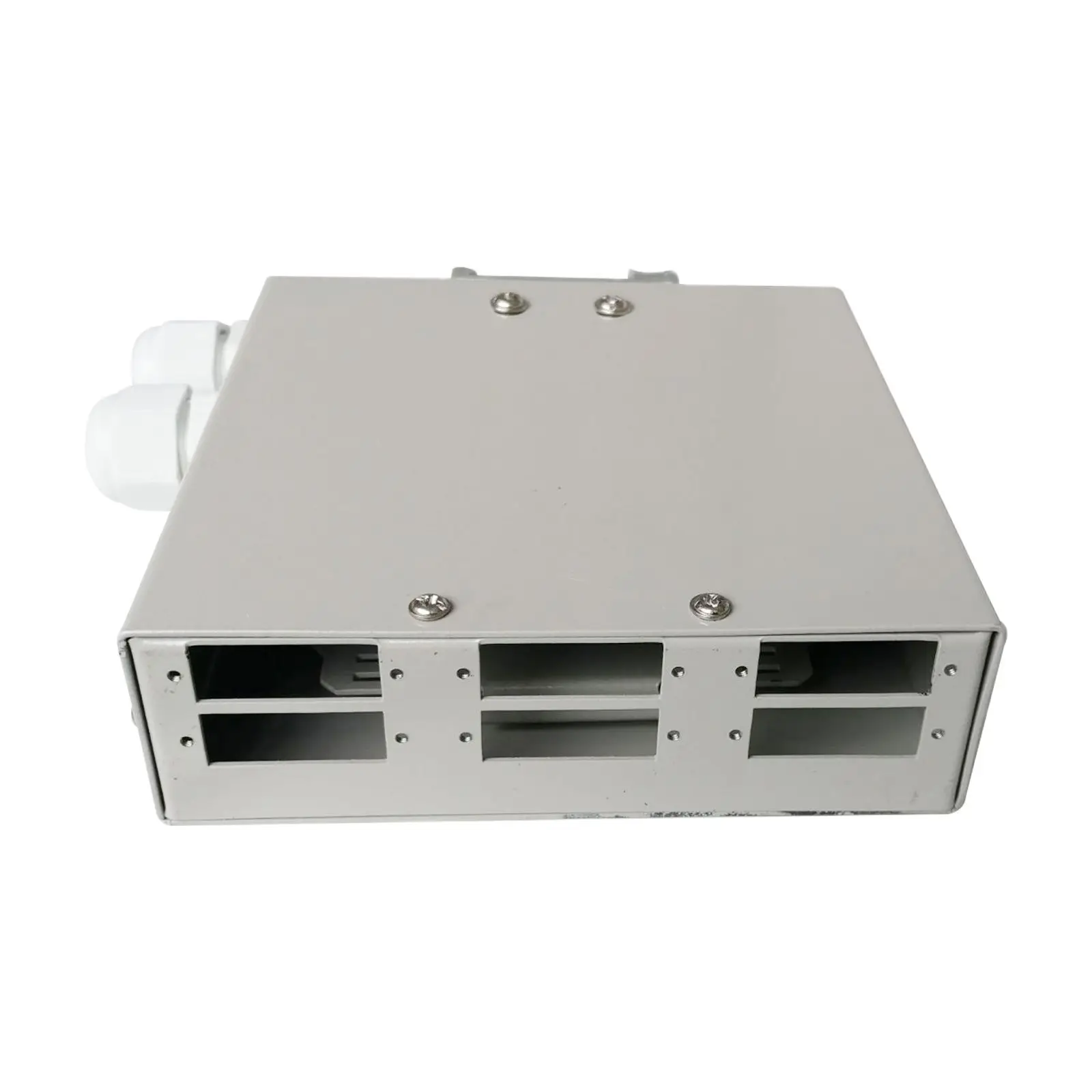 6 Port DIN Rail Mount Fiber Splice Box 2-cable Entries,  6 Slots Fiber Terminal Box for SC/ST/FC/LC Adapter single mode