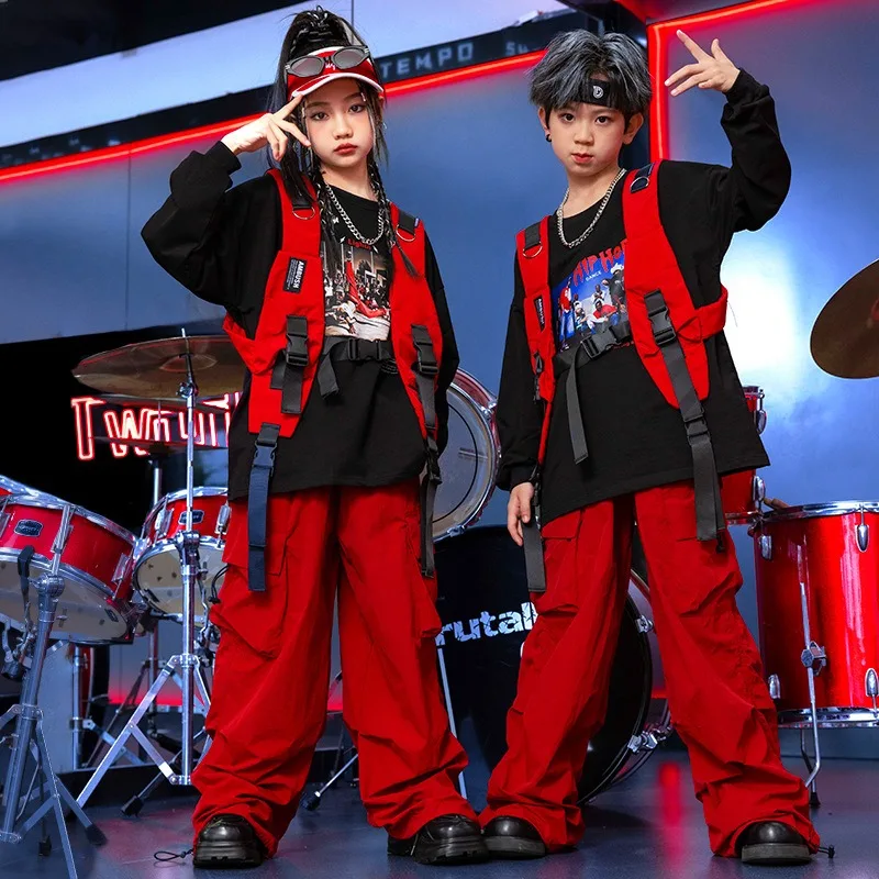 Kinderkostüme für Jungen, Street Dance, coole, hübsche Weste, Bühnenkostüme für Mädchen