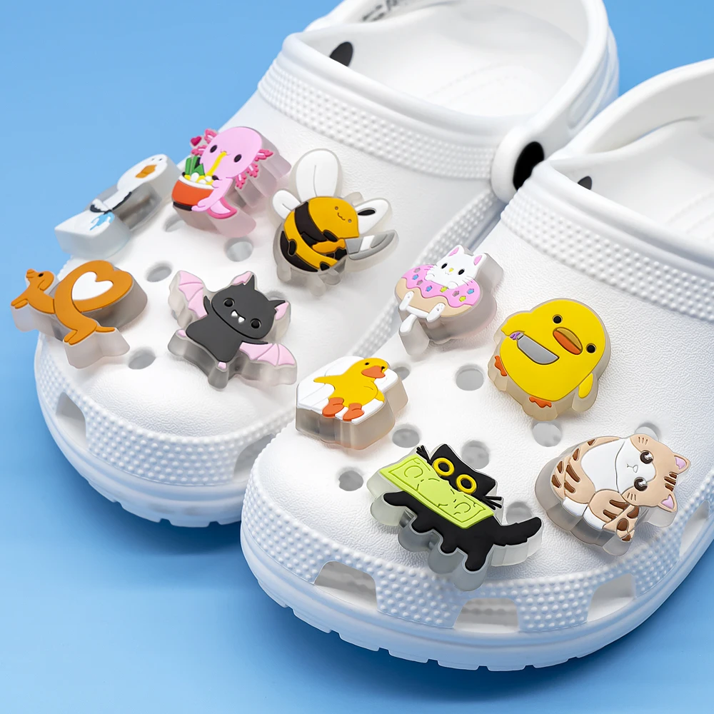 1pcs LED Shoe Charms Unicorn Whales Lion Lighted Shoe Decorations Ducks Cows Cats Women Kids Sandals Pins Glowing Buckles image 6