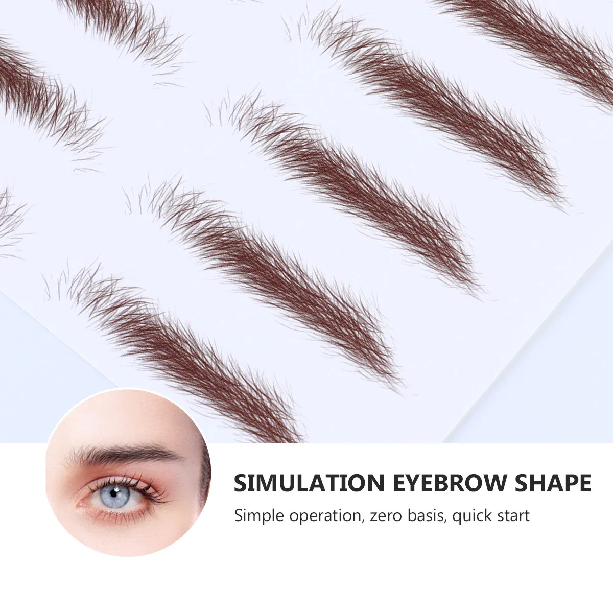 4Pcs Eyebrow Tattoo Stickers False Eyebrows 6D Hair-Like Waterproof Reusable Water Transfer Stickers for Girls