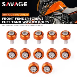 12pcs Front Fender Frame Fairing Screws For 690 DUKE/R 2012-2019 Motorcycle Radiator Spoiler Cover Fuel Tank Washer Bolts M6 CNC