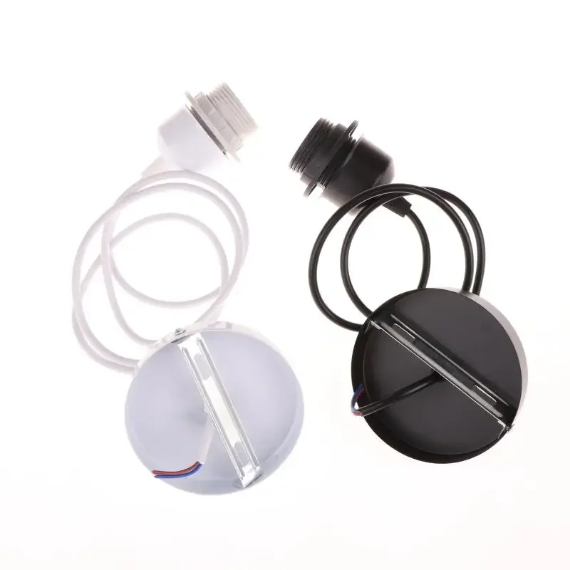 1 Set Nordic Half Teeth Lampshade Base Vintage E27 Hanging Lamp Holders With 0.8/1/1.2/1.5M Cable Ceiling Lamp Holder Socket