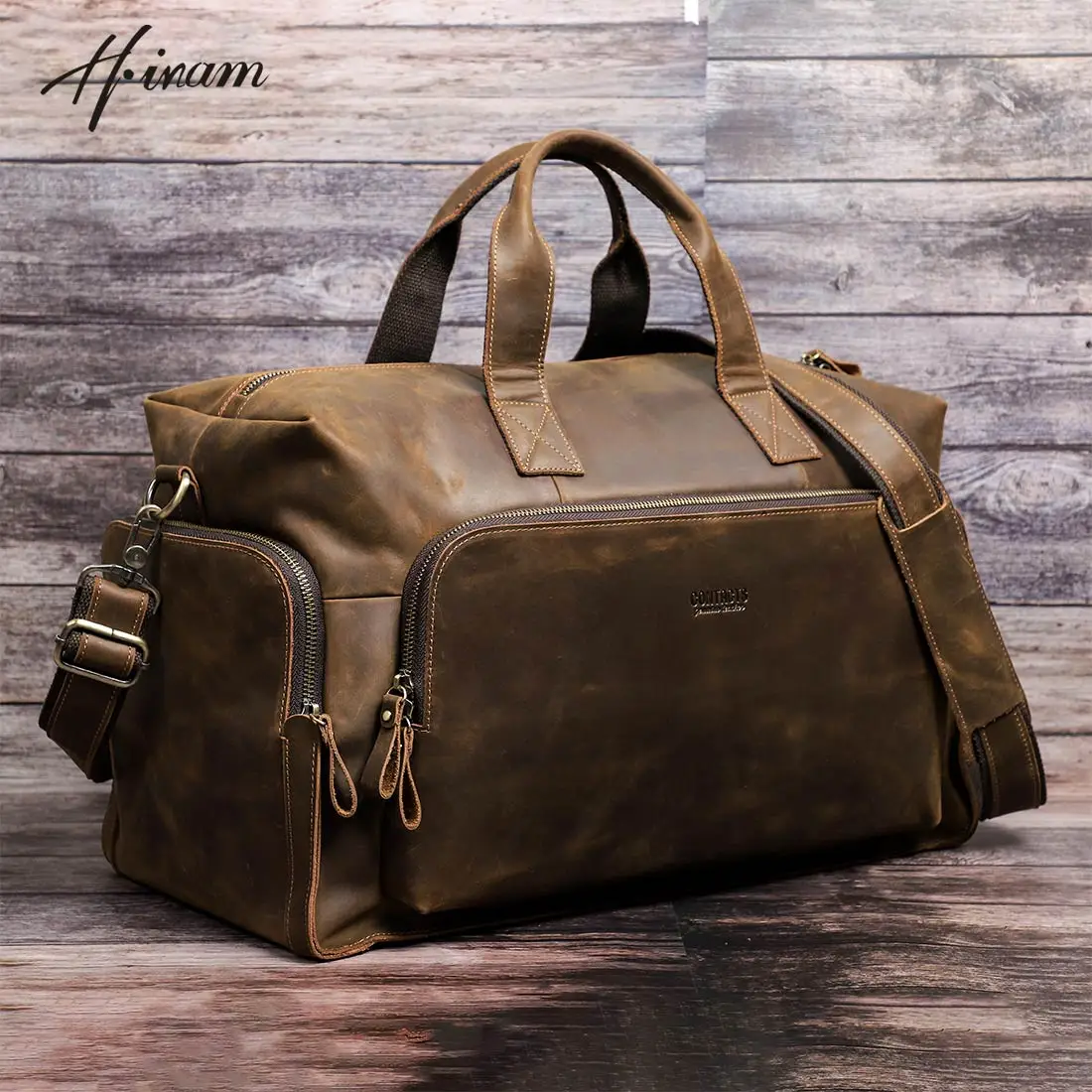 

Genuine Cowhide Leather Luggage Bags Business Trip Travel Bag For Men Outdoor Duffle Bag Shoulder Bag Male Female Vintage Design