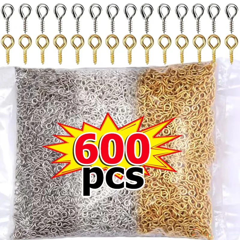 600 قطعة دبابيس عين صغيرة صغيرة لصنع المجوهرات المعلقات بها بنفسك النتائج مجوهرات اليدوية الفولاذ المقاوم للصدأ المسمار عيون الخيوط هوك #2