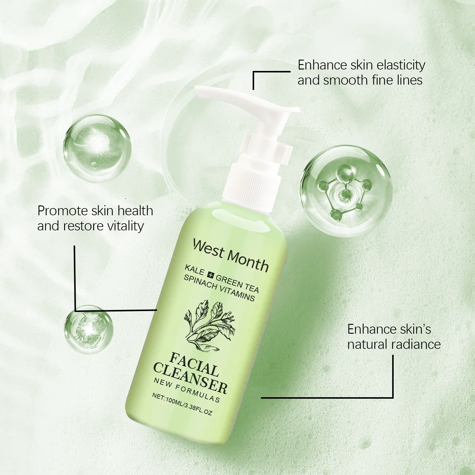 Moisturizing Face Wash Gentle Cleansing Oil Control Soothing Rejuvenation Brightening Blackhead Removal Rich Foam Face Cleanser