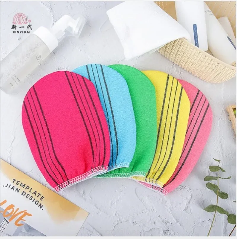 Korean Exfoliating Bath Scrub Glove Exfoliating Body Scrub Facial Tan Massage Mitt Removal Exfoliate Peeling Glove Grain Towel