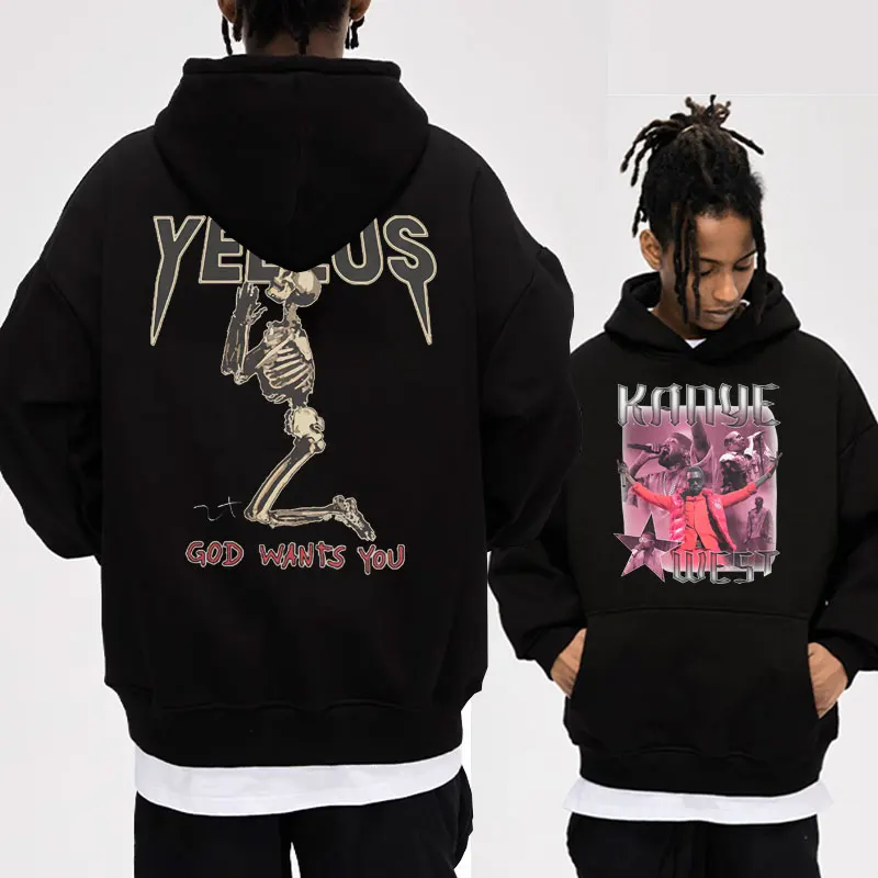 

Hot Sale Kanye West Yeezus Vintage Hoodies Men's Women's Fashion Hip Hop Style Hooded Sweatshirts Oversized Streetwear Hoodie